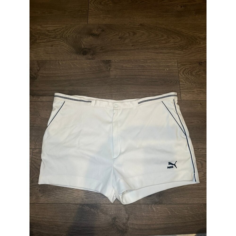 Vintage Puma Shorts White Athletic Sporty 70s Sz 52 / XXL